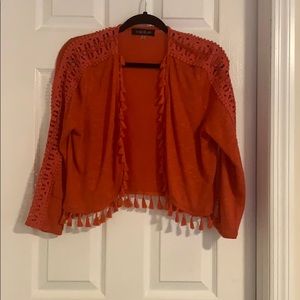 Orange cardigan sweater